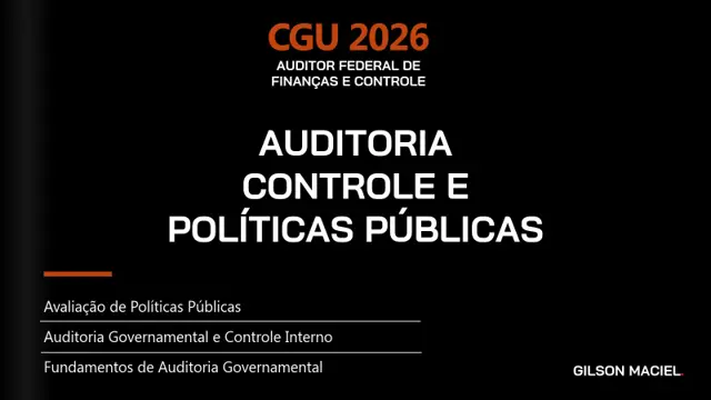 Capa do curso Políticas Públicas, Controle e Auditoria