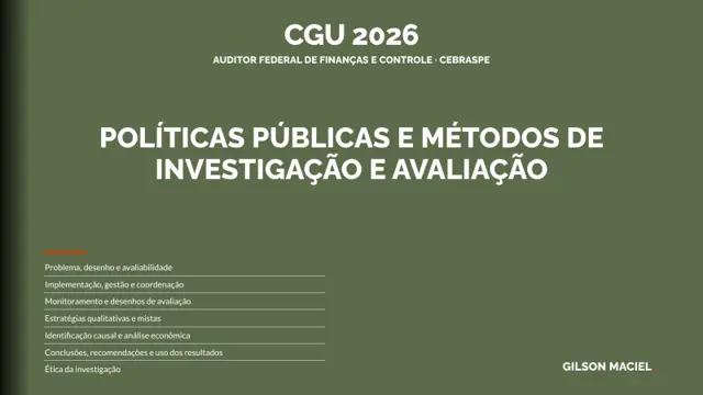 Capa do curso Políticas Públicas e Métodos de Investigação e Avaliação